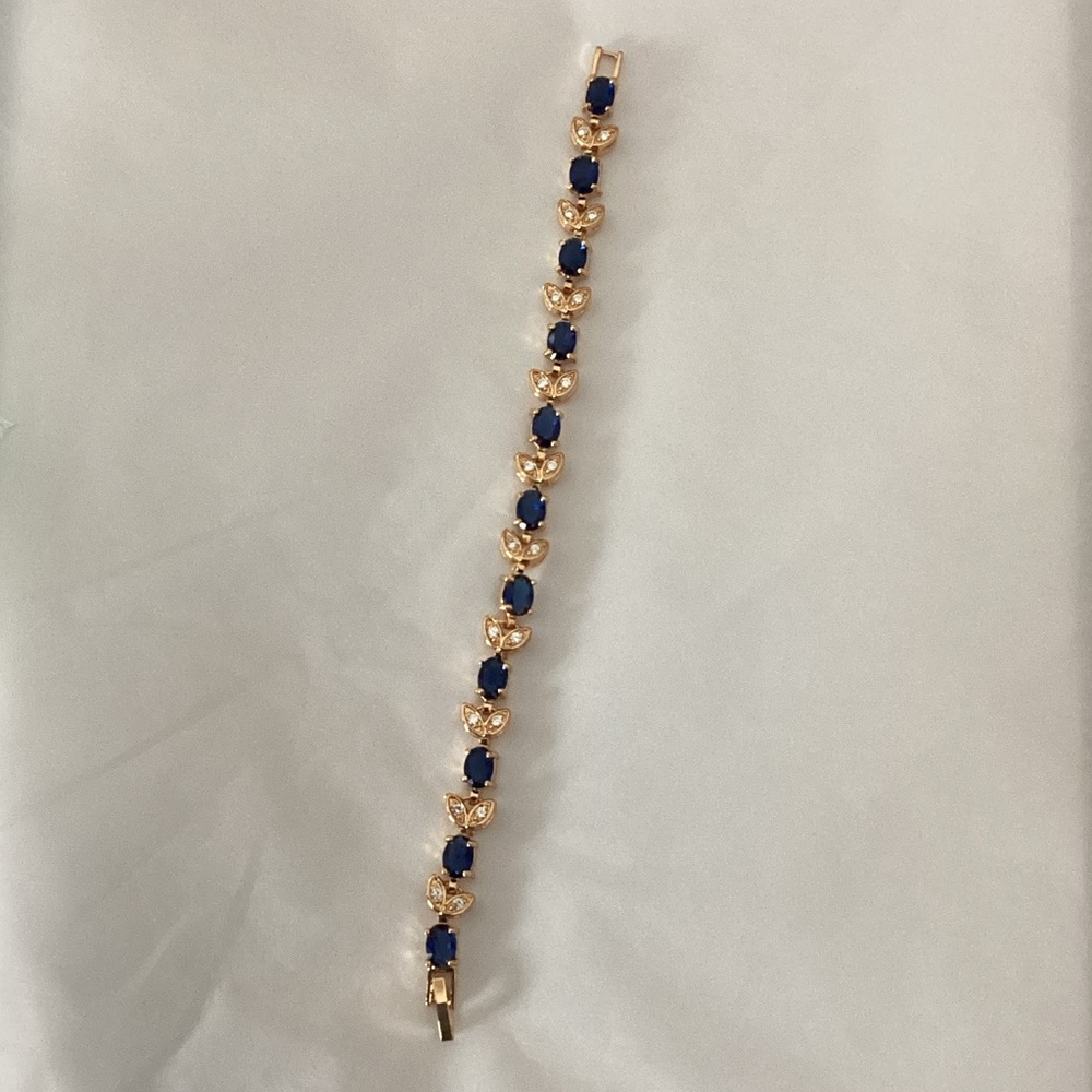 Elegant Gold and Blue Bracelet